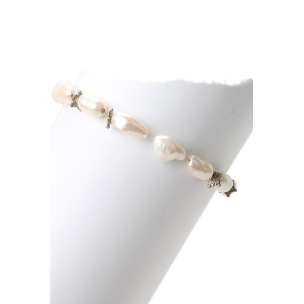 Designer Womens 925 Silver Freshwater Pearl Stretch Bracelet OS 15.3g